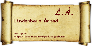 Lindenbaum Árpád névjegykártya