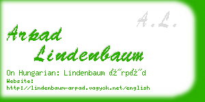 arpad lindenbaum business card